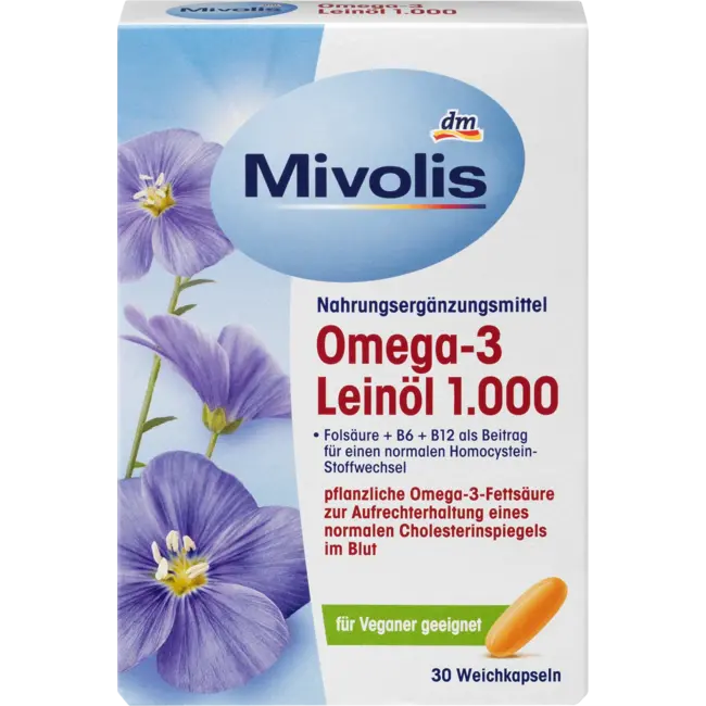 Mivolis Omega-3 Lijnzaadolie 1000, Capsules 30 St.
