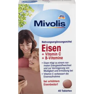 Mivolis Mivolis Eisen + Vitamine C + B-vitamine, Tabletten, 40 St.