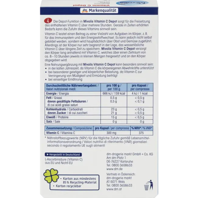 Mivolis Vitamine C Depot, Capsules 40 St. 22 g