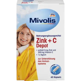 Mivolis Mivolis Zink + C Depot Capsules 60 St.