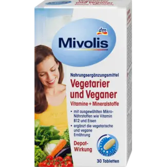 Mivolis Mivolis Vegetariërs En Veganisten Vitaminen + Mineralen, Tabletten 30 St.