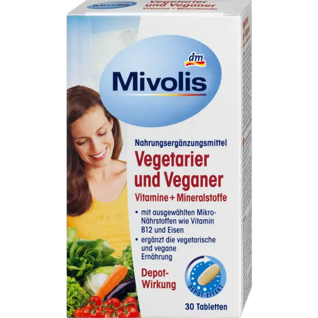 Mivolis Vegetariërs En Veganisten Vitaminen + Mineralen, Tabletten 30 St. 46 g