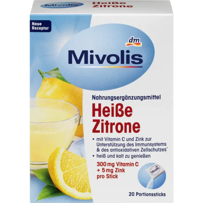 Mivolis Hete Drank Hete Citroen, Portiesticks 20 St. 100 g