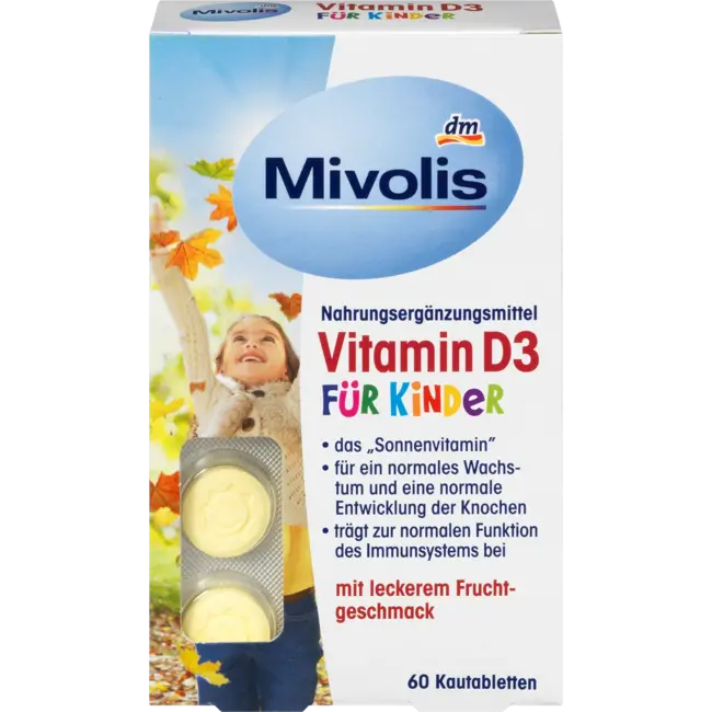 Mivolis Vitamine D3 Voor Kinderen, Kauwtabletten 60 St. 51 g