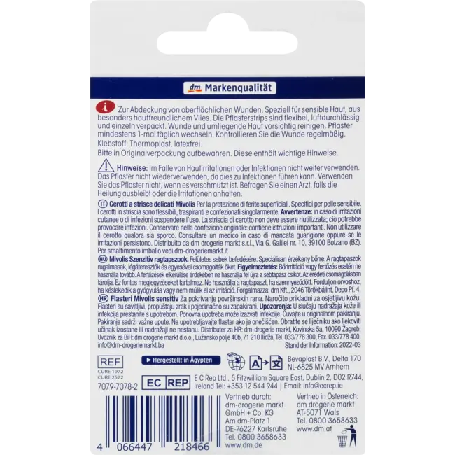 Mivolis Pleisterstrips Sensitief 20 St