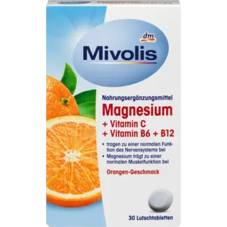 Mivolis Mivolis Magnesium + Vitamine C + Vitamine B6 + B12, Zuigtabletten, 30 St.