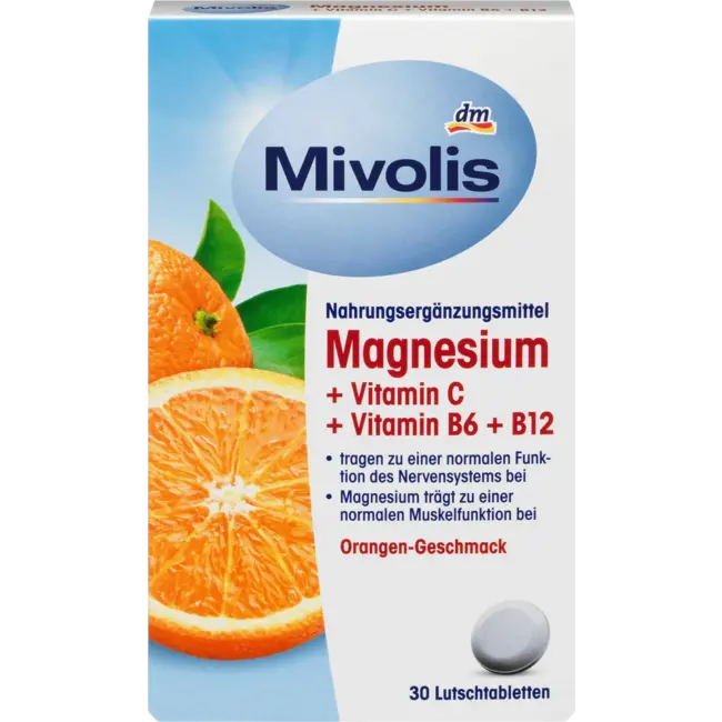 Mivolis Magnesium + Vitamine C + Vitamine B6 + B12, Zuigtabletten, 30 St. 45 g