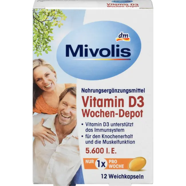 Mivolis Vitamine D3 5600 I.e. Weekdepot Zachte Capsules 12 St. 5 g