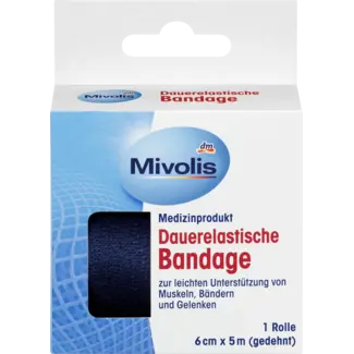 Mivolis Mivolis Duurzame Elastische Bandage, 6 Cm X 5 M (uitgerekt), 1 Rol