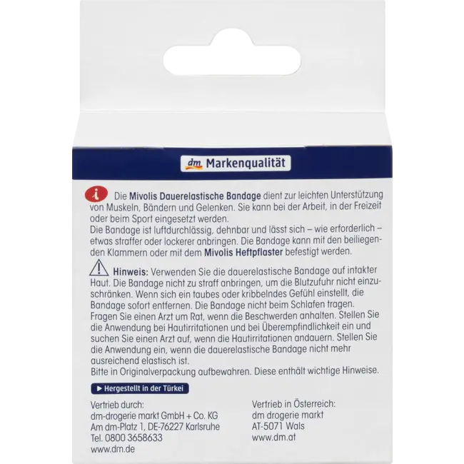 Mivolis Duurzame Elastische Bandage, 6 Cm X 5 M (uitgerekt), 1 Rol 5 m