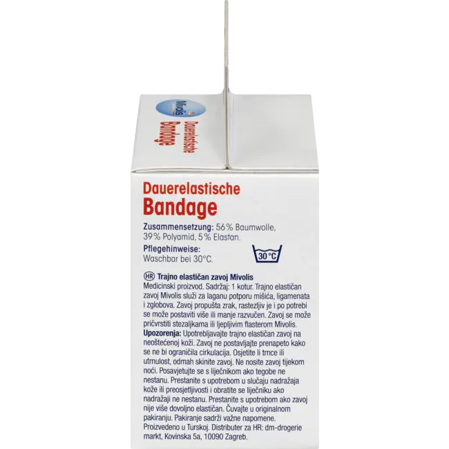 Mivolis Duurzame Elastische Bandage, 6 Cm X 5 M (uitgerekt), 1 Rol 5 m