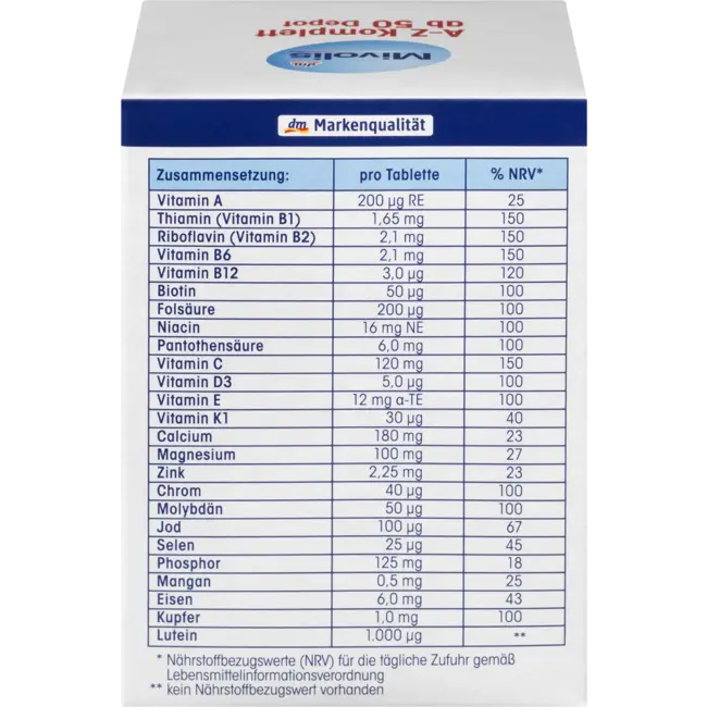 Mivolis A-Z Compleet Depot Vanaf 50, 100 Tabletten, 150g