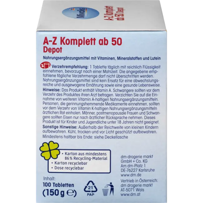 Mivolis A-Z Compleet Depot Vanaf 50, 100 Tabletten, 150g