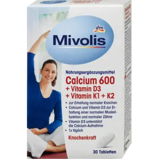 Mivolis Mivolis Calcium 600 + Vitamine D3 + K1 + K2, 30 St.