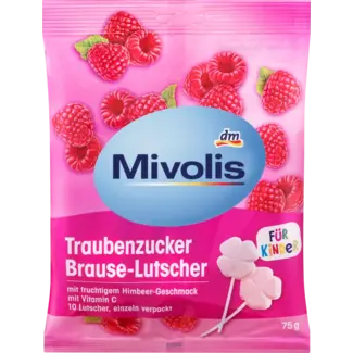 Mivolis Mivolis Druivensuiker, Bruisende Lolly Framboos Voor Kinderen