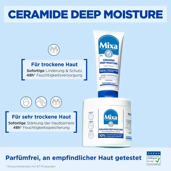 Mixa Verzorgingscrème Ceramide Diepe Vochtigheid 400ml