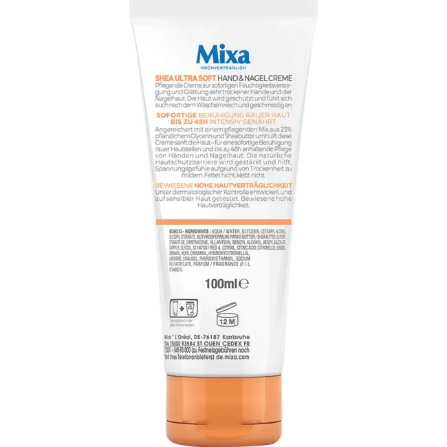 Mixa Hand- & Nagelcrème Shea Ultra Soft Met Glycerine 100ml