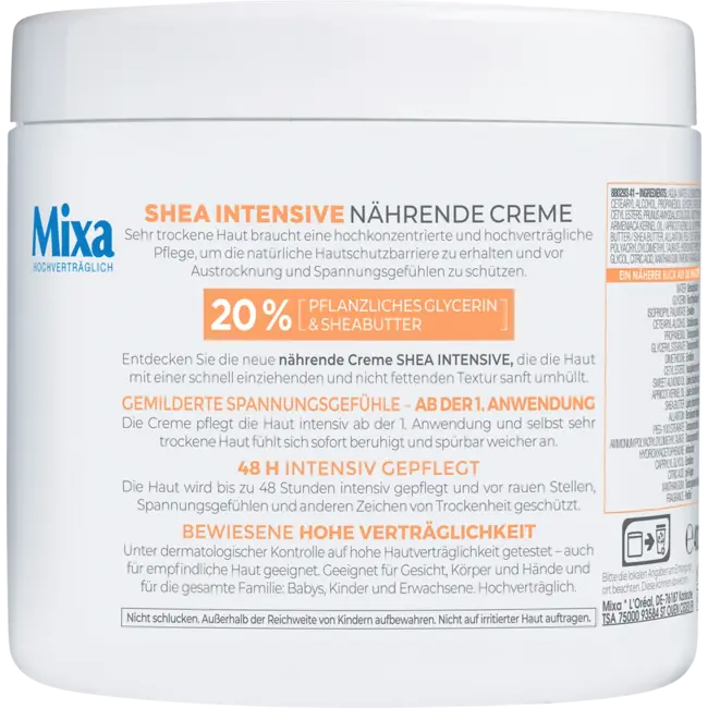 Mixa Verzorgingscrème Shea Intensive 400ml