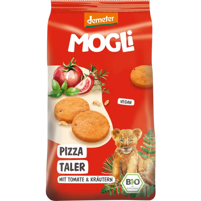 MOGLi Kindersnack Pizza Muntjes Tomaten & Kruiden 125g