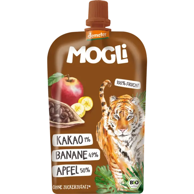 MOGLi Knijpzakje Cacao, Banaan & Appel 120g