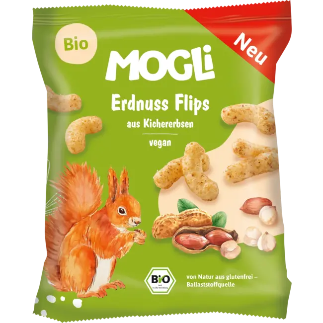 MOGLi Kindersnack Pindaflips Met Kikkererwten 30g