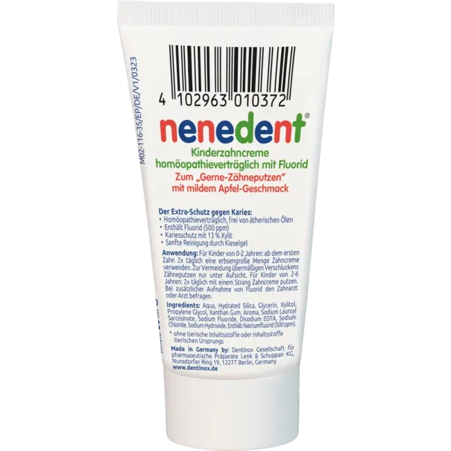 nenedent Tandpasta Kinderen Met Fluoride, 0-6 Jaar 50 ml