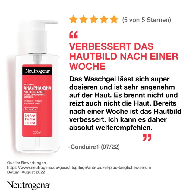 Neutrogena Anti-Puistjes Peeling Cleanser AHA/PHA/BHA 200 ml