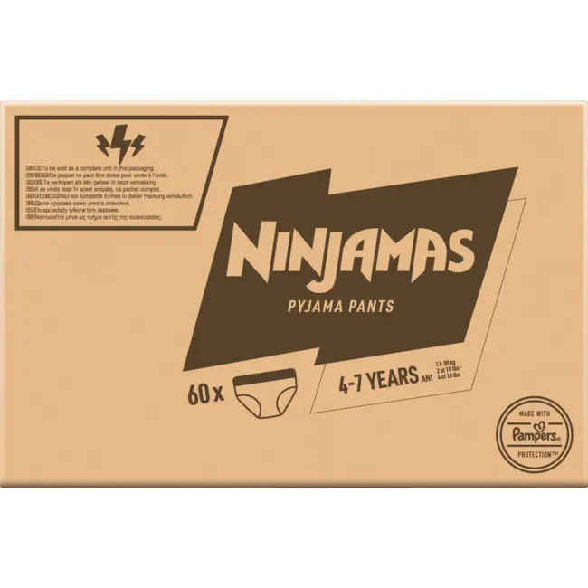 Ninjamas Pyjamapants Voor Jongens 4-7 Jaar, Maandbox 60 St