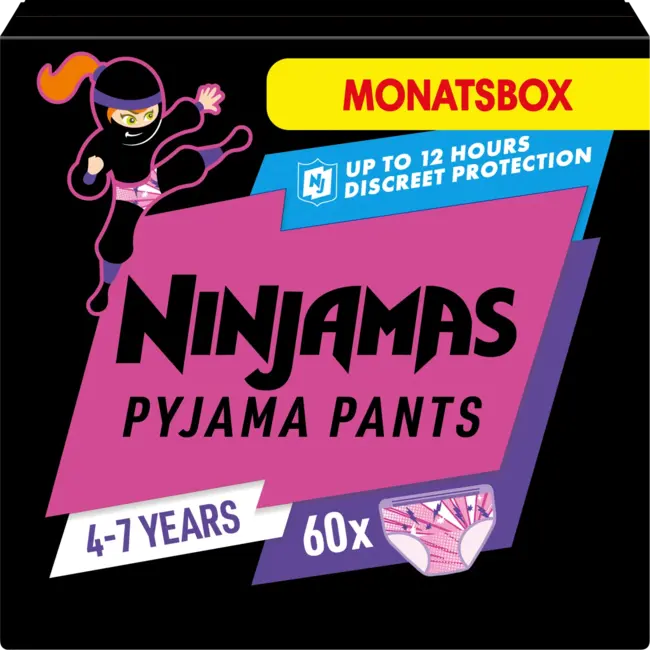 Ninjamas Pyjamapants Meisjes 4-7 Jaar, Maandbox 60 St