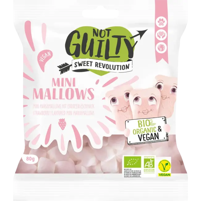 Not Guilty Marshmallows, Mini Mallows Met Aardbeiensmaak 80 g