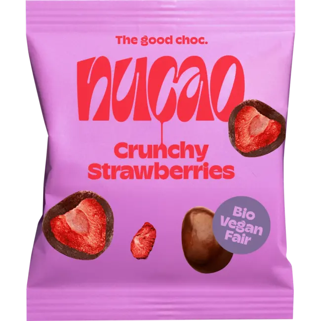 nucao Gedroogd Fruit, Crunchy Strawberries, Aardbeien Met Chocolade 50 g