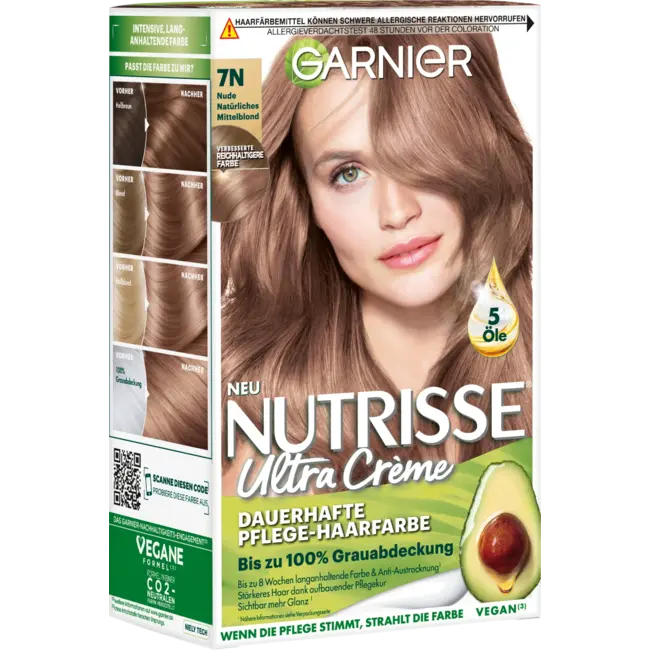 Garnier Nutrisse Haarverf 7N Nude Natuurlijk Middelblond 1 St
