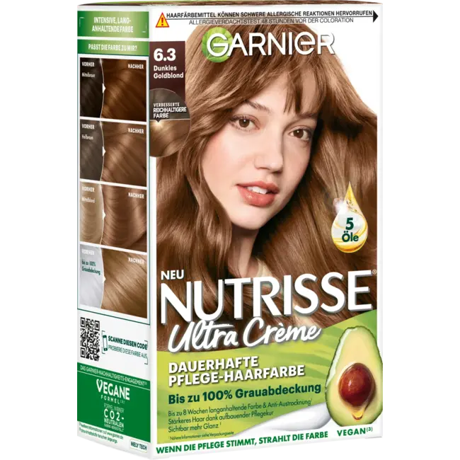 Garnier Nutrisse Haarverf 6.3 Donker Goudblond 1 St
