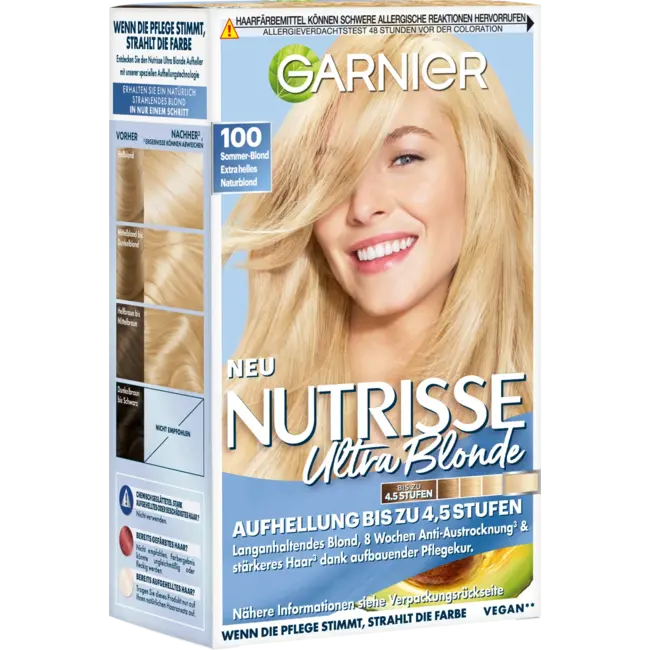 Garnier Nutrisse Haarverf 100 Zomerblond, Extra Licht Natuurlijk Blond 1 St