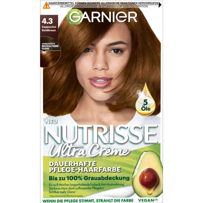 Garnier Nutrisse Haarverf 4.3 Cappuccino Goldbrown 1 St