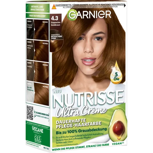 Garnier Nutrisse Haarverf 4.3 Cappuccino Goldbrown 1 St
