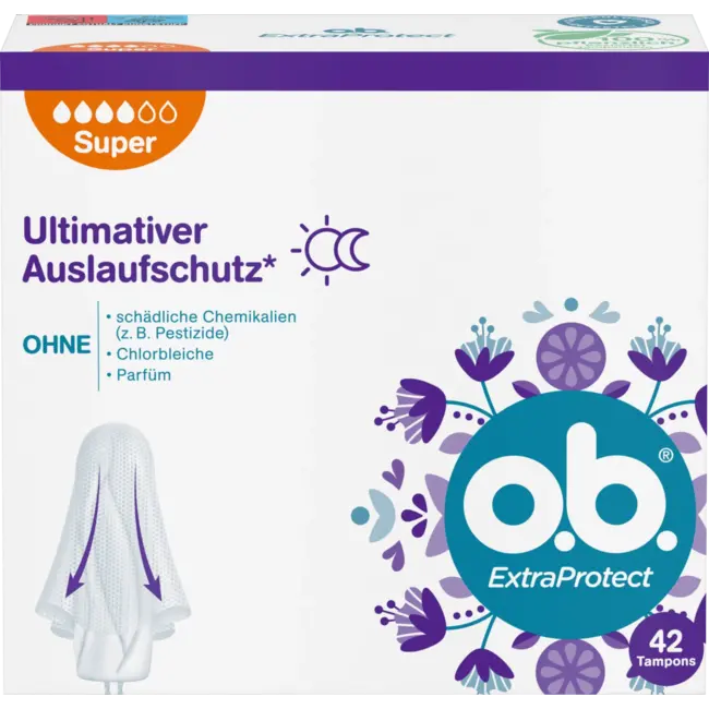 o.b. Tampons Extra Protect Dag+nacht Super 42 St