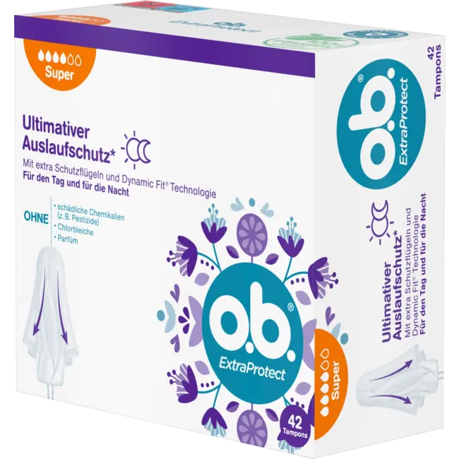 o.b. Tampons Extra Protect Dag+nacht Super 42 St