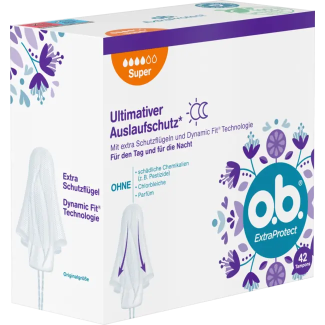 o.b. Tampons Extra Protect Dag+nacht Super 42 St