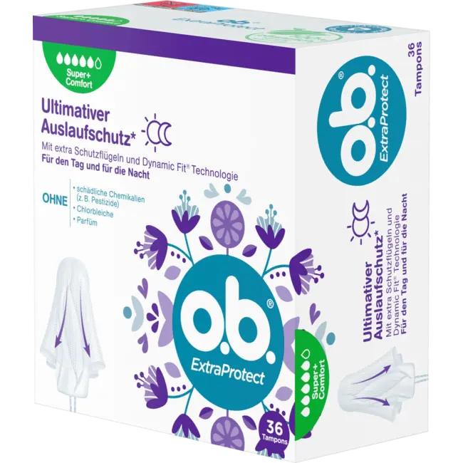 o.b. Extra Protect Dag+nacht Super Plus Tampons 36st