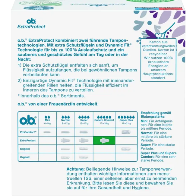 o.b. Extra Protect Dag+nacht Super Plus Tampons 36st