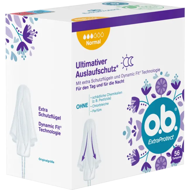 o.b. Tampons Extra Protect Tag+nacht Normaal 56 St