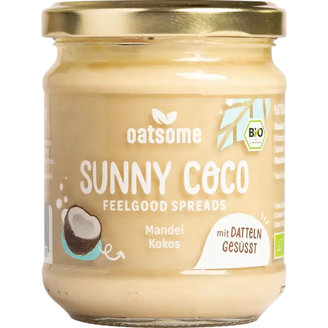 Oatsome Amandelmoes, "sunny Coco" Feelgood Spreads, Amandel Kokos Gezoet Met Dadels 200 g