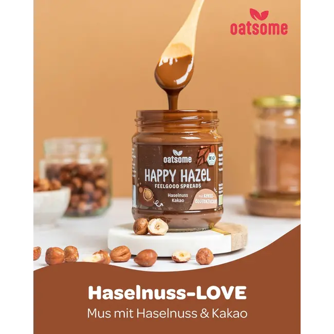 Oatsome Happy Hazel Feelgood Spreads Hazelnoot Cacao 200 g