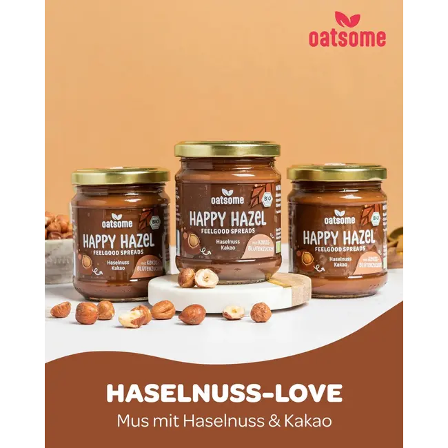 Oatsome Happy Hazel Feelgood Spreads Hazelnoot Cacao 200 g