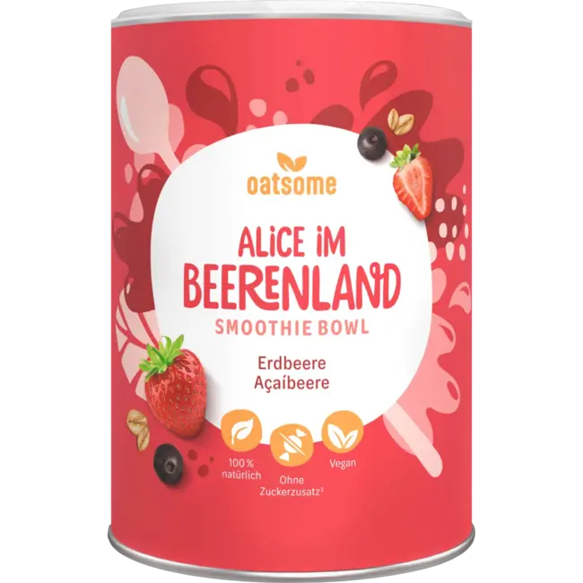 Oatsome Smoothie Bowl Poeder, Aardbei Açaibes "alice In Bessenland" 400 g