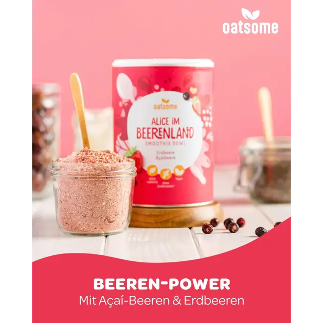 Oatsome Smoothie Bowl Poeder, Aardbei Açaibes "alice In Bessenland" 400 g
