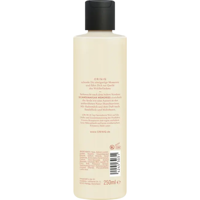 ORINIQ Verzorgingsdouche Scandinavian Memories Met Havermelk, Sandelhout & Bergbraambes 250 ml