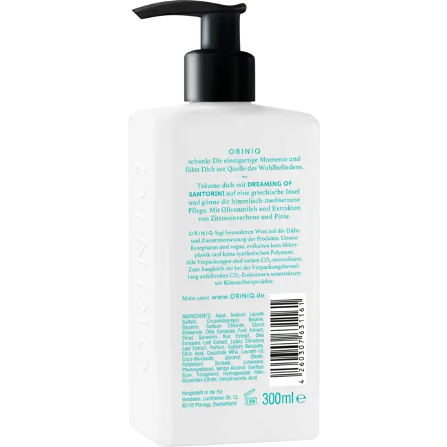 ORINIQ Vloeibare Zeep Dreaming Of Santorini Met Olijfmelk, Citroenverbena & Pijnboom 300 ml