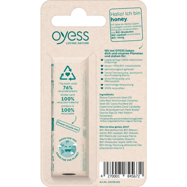 oyess Lippenbalsem Honey 4.8 g